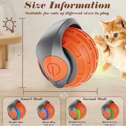 Rechargeable Interactive Cat Ball Toys with Faux Tails - 2 Pack Smart Indoor Fun for Your Feline Friend