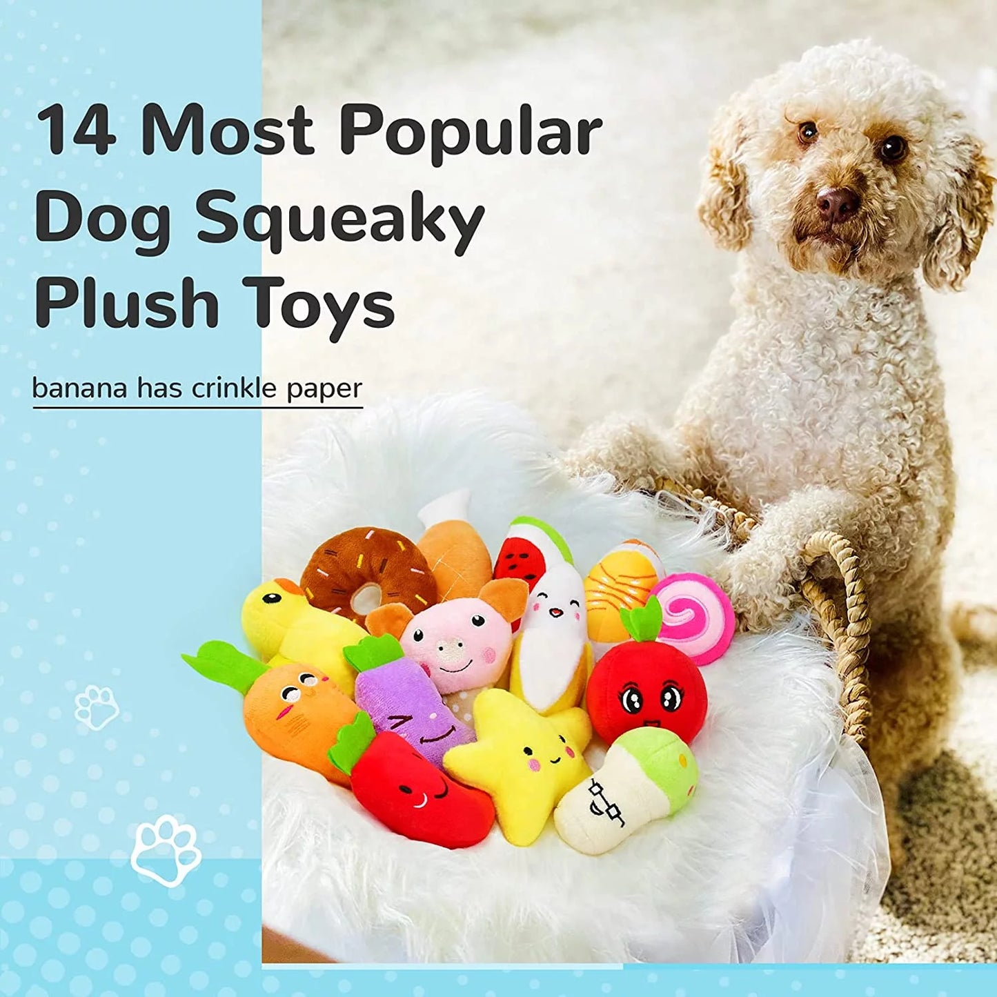 Squeak Frenzy! 14 Cute Fruit & Veggie Plush Toys for Playful Cats and Dogs