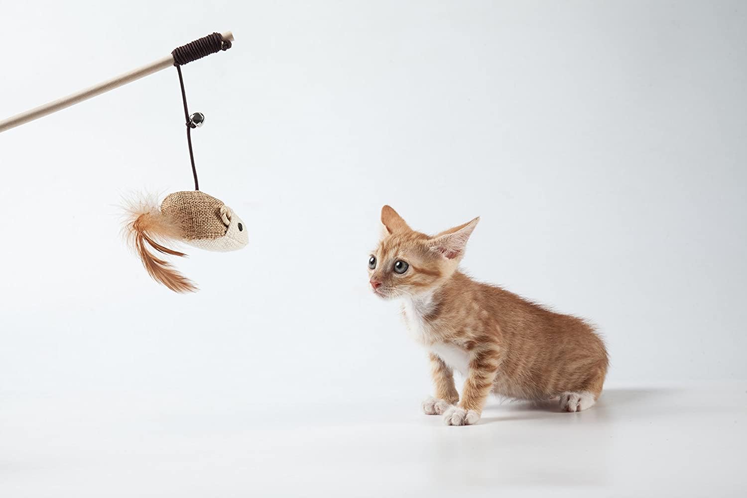Ultimate Feline Playtime Bundle: Engaging Cat Toy Set with Sisal Wands, Interactive Mouse, Jingle Bell, Feather Teaser, and Elastic String for Endless Fun