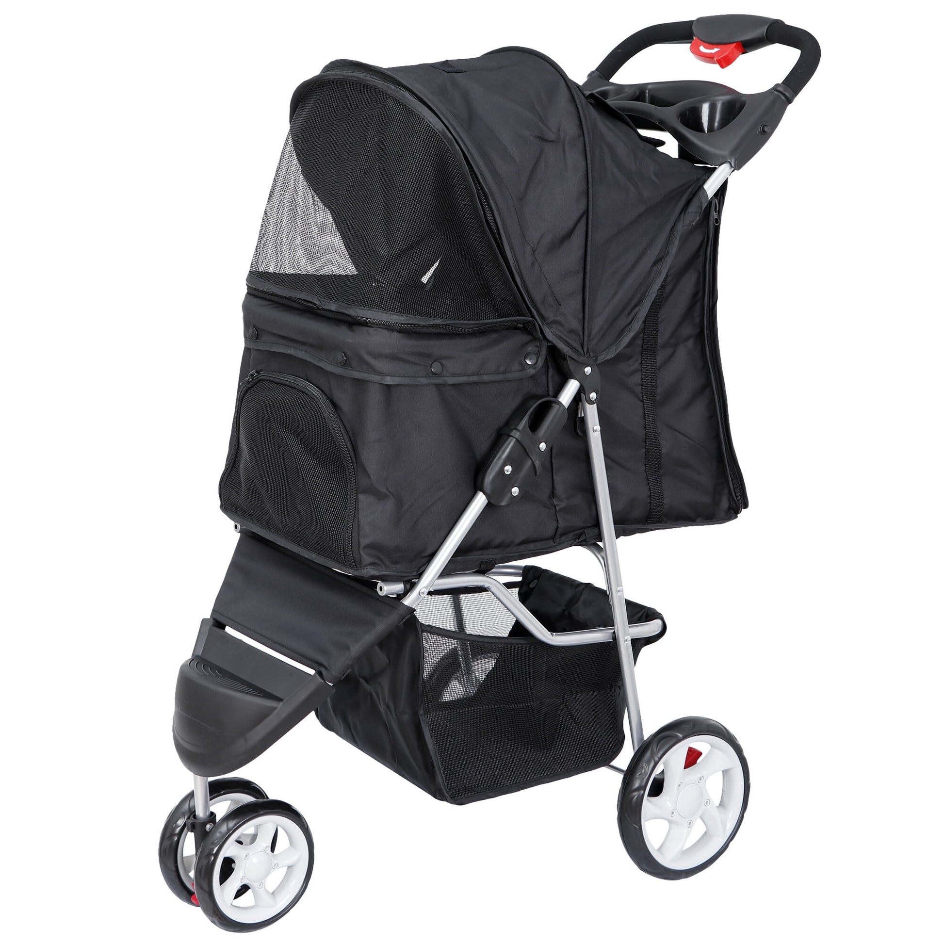 Paw-some Pup Mobile: The Ultimate Pet Stroller for Dogs and Cats with Convenient Snack Storage