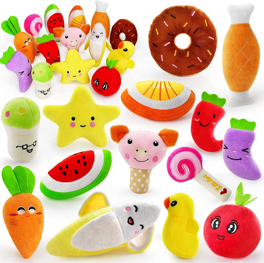 Squeak Frenzy! 14 Cute Fruit & Veggie Plush Toys for Playful Cats and Dogs