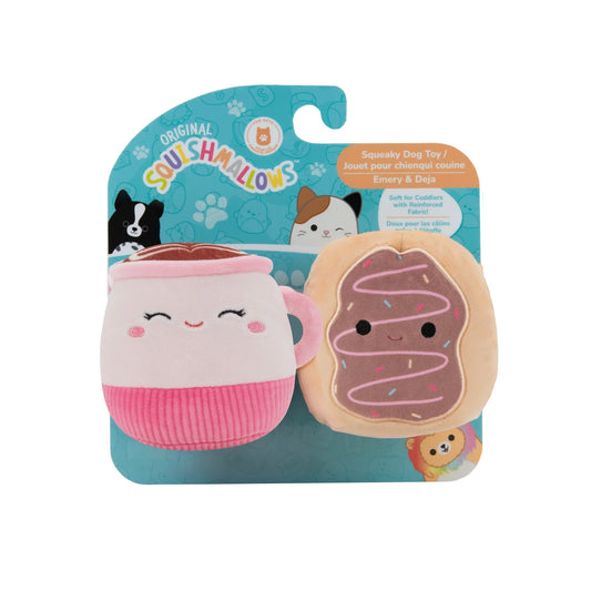 Purr-uccino & Donut Delight: A 2-Pack of 3.5" Plush Toys for Cats and Dogs